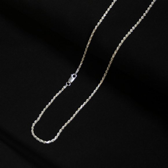 925 Italy SOLID Sterling Silver, 2.3mm Thick Rope Chain 22 inch, Silver Necklace - Picture 5 of 5